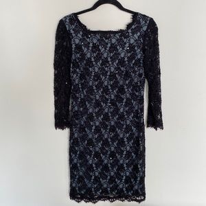Adrianna Papell evening lace beaded dress, like new condition